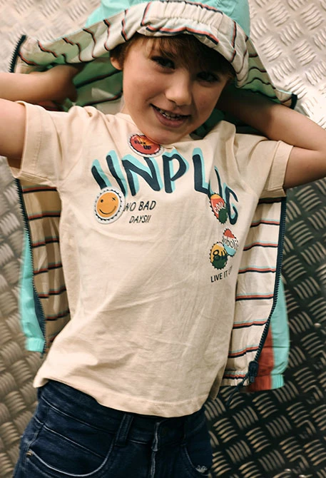 Camiseta criança algodão em cru