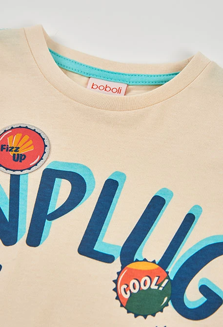 Camiseta niño algodón en  crudo