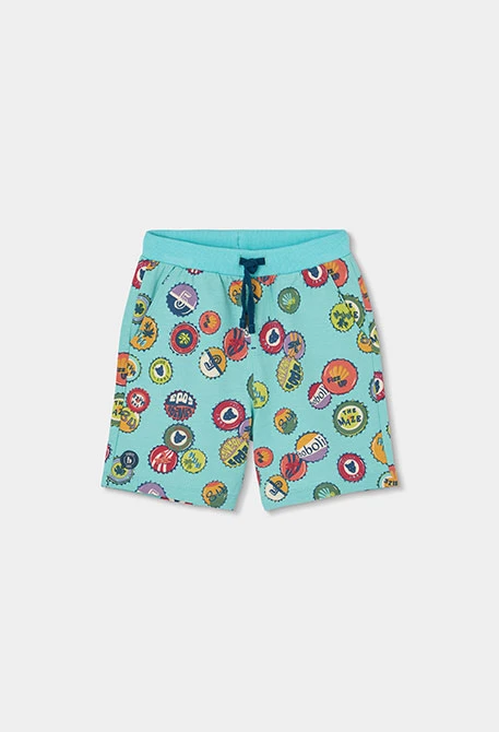 Bermudas de felpa estampada