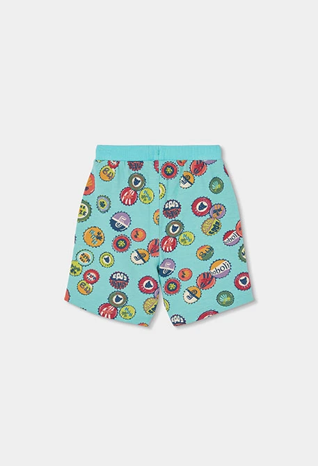 Printed fleece Bermuda shorts