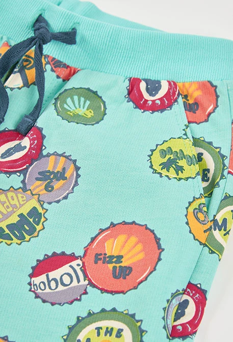 Printed fleece Bermuda shorts