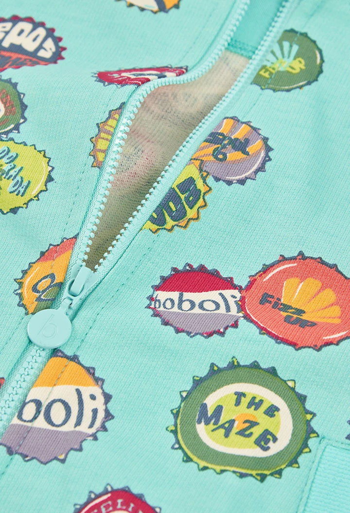 Veste enfant imprimé bleu eau