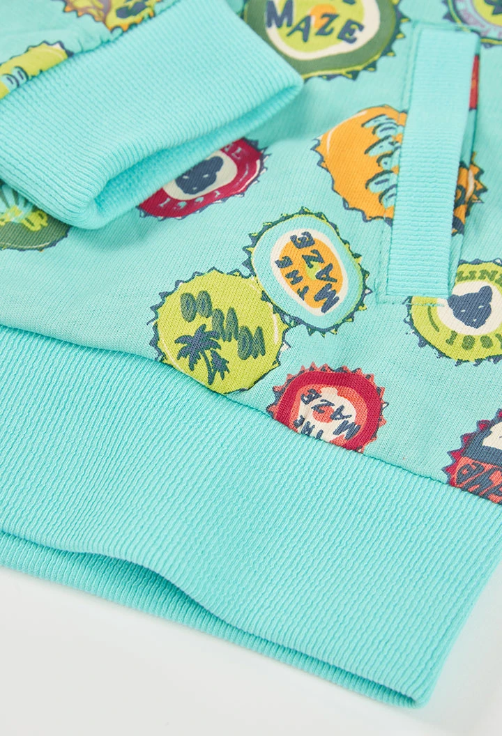 Veste enfant imprimé bleu eau