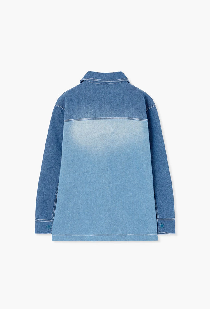 Sobrecamisa de criança de ganga azul