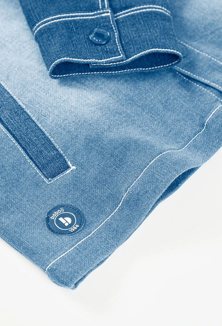 Sobrecamisa nen denim blau