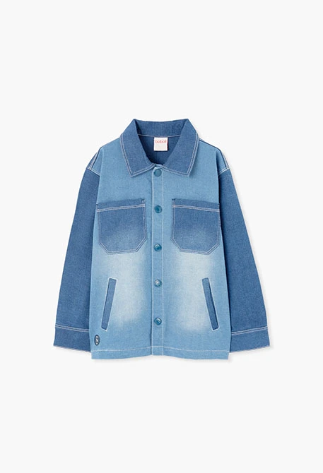 Blue denim overshirt for boy