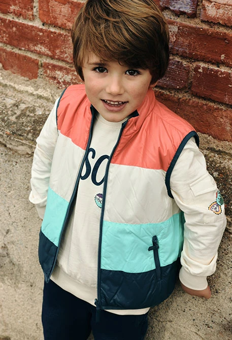 Gilet reversibile bambino tessuto tecnico