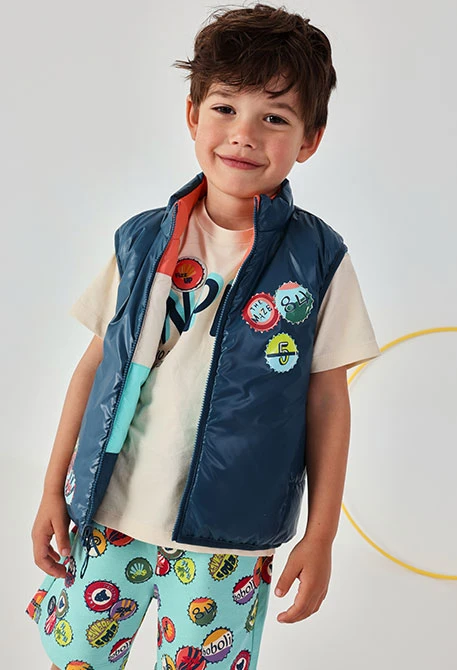 Gilet réversible enfant en tissu technique