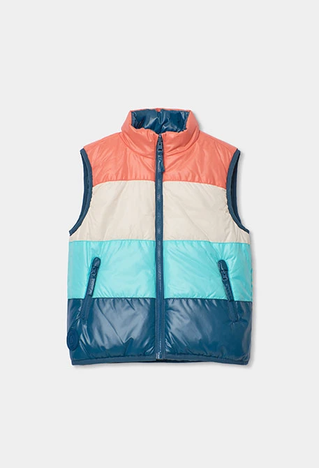 Reversible vest for boys in technical fabric