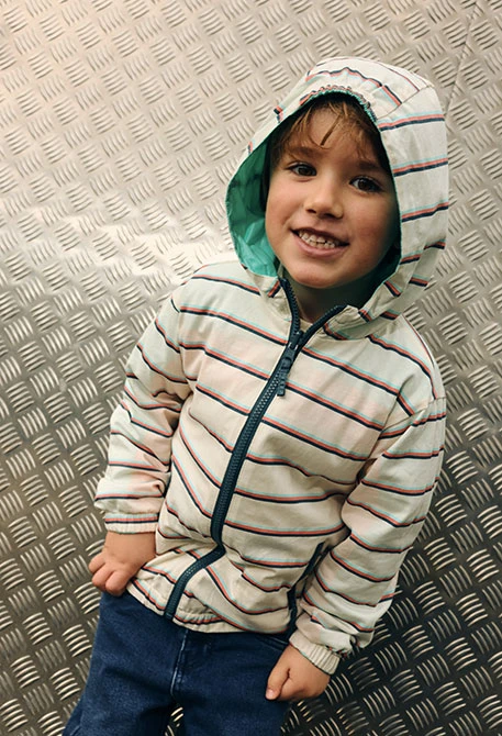 Parka réversible enfant tissu technique color block