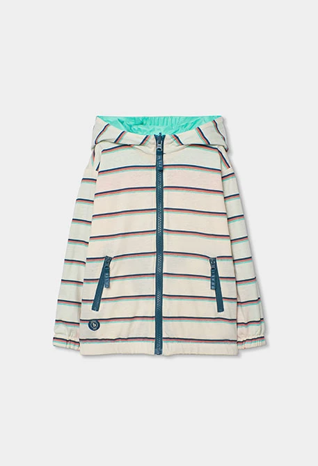 Parka reversible niño tejido técnico color block