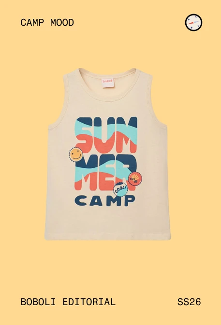 T-shirt à col en V garçon blanc