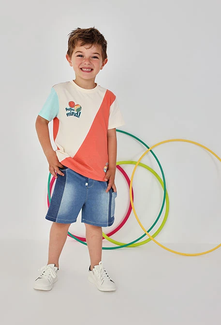 Denim-Bermudashorts in Blau