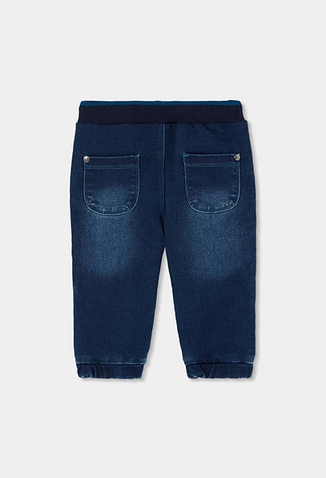Marineblaue Denim-Hose für Jungen mit Kordel