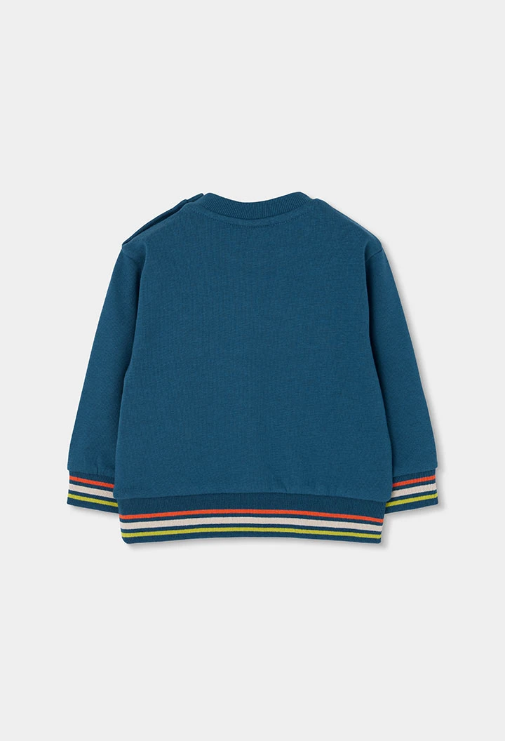 Sudadera felpa niño verde estampado Nature