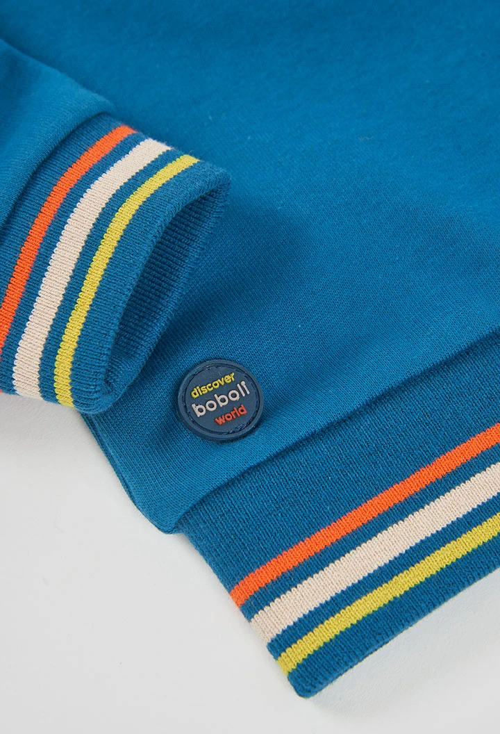 Sudadera felpa niño verde estampado Nature