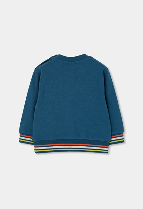 Boys\' green Nature print fleece sweatshirt