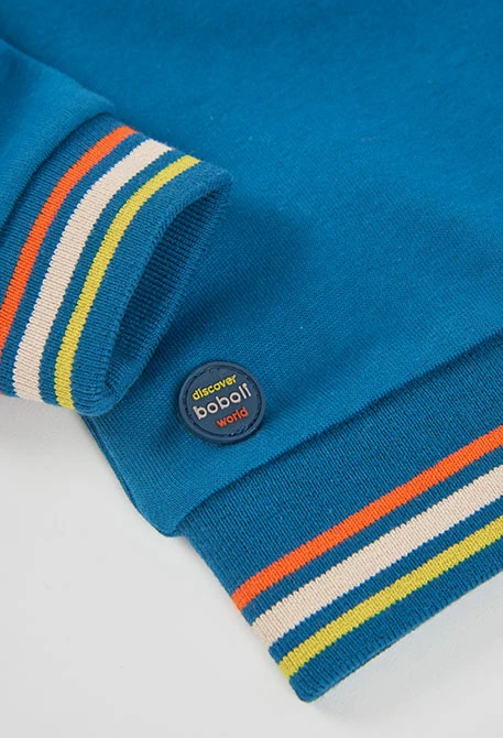 Kinder-Fleece-Sweatshirt grün Nature-Print