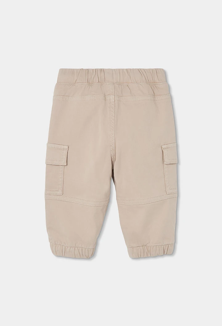 Pantaló cargo beix nen folrat