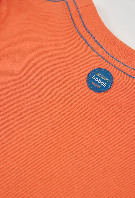 Baby boy orange animal print knitted T-shirt