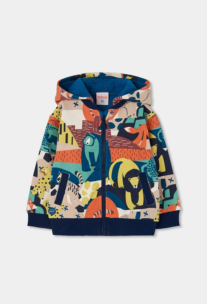 Jaqueta de pelfa nen estampat animals