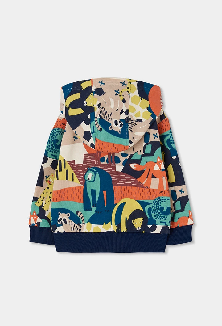 Chaqueta felpa niño estampado animales