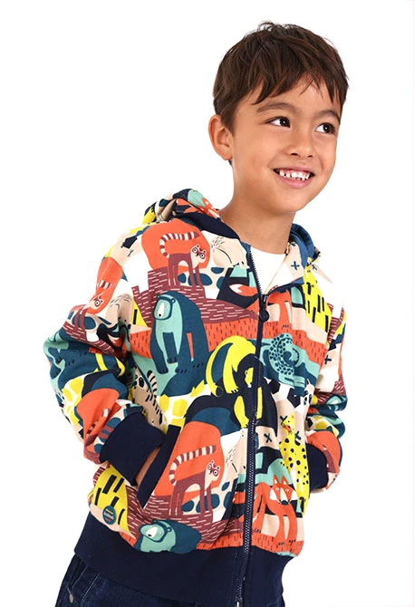 Jaqueta de pelfa nen estampat animals