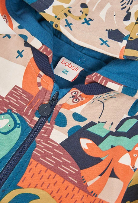 Chaqueta felpa niño estampado animales