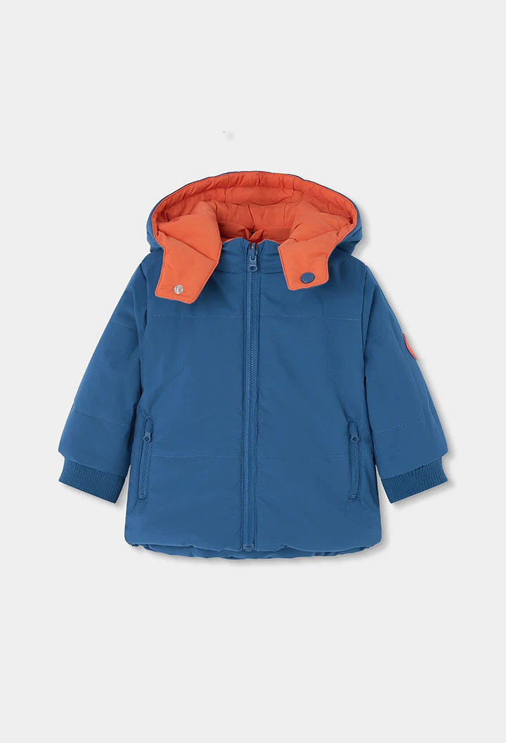 Parka em tecido técnico reversível para menino azul multicolor