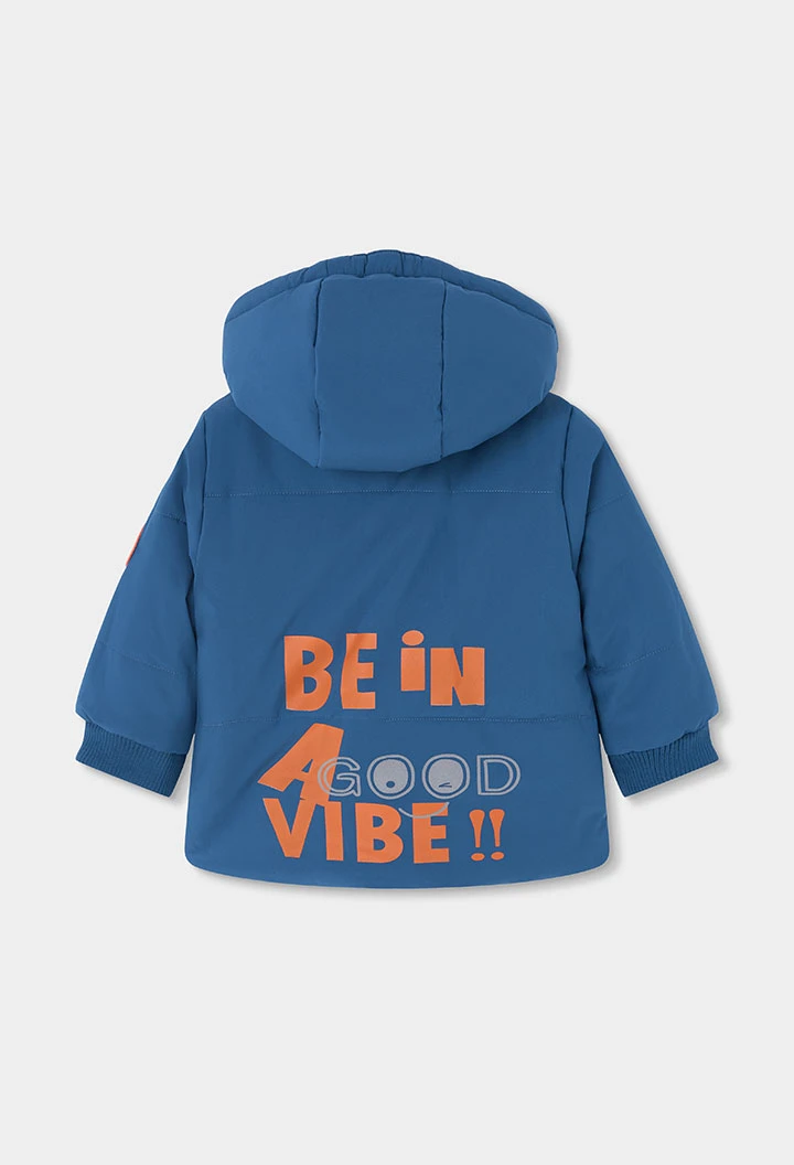 Parka em tecido técnico reversível para menino azul multicolor
