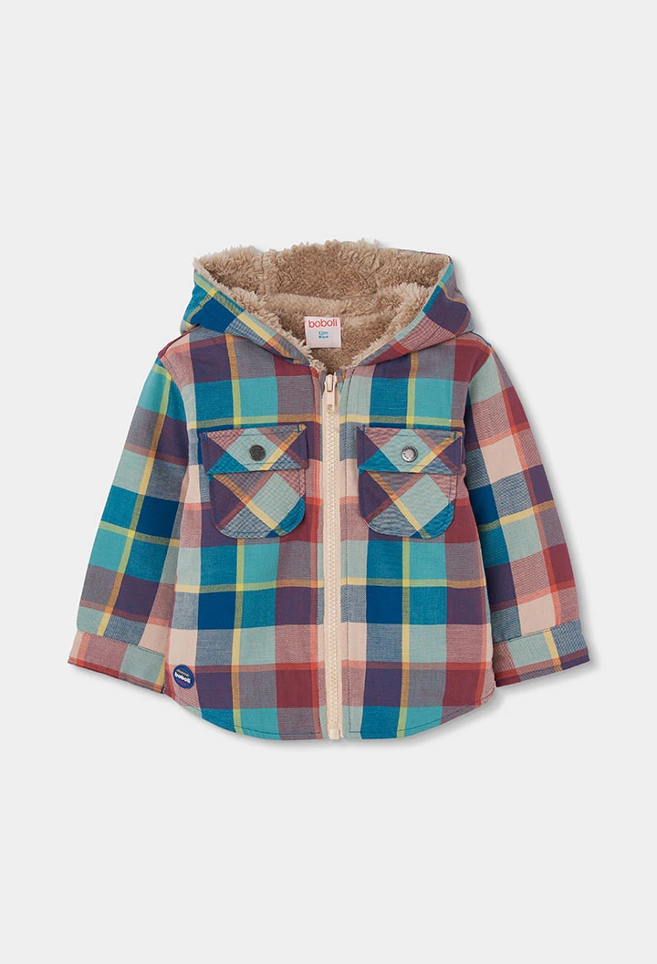 Camisa xadrez menino multicolor com capuz