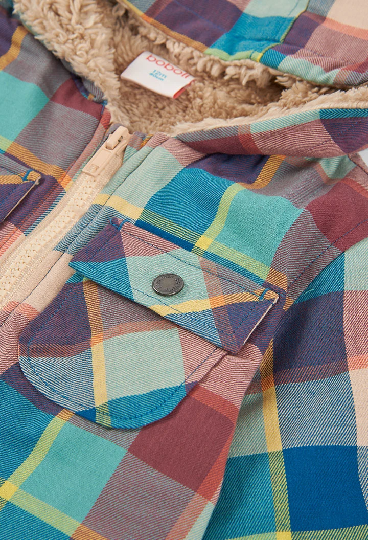 Sobrecamisa de quadres nen multicolor amb caputxa