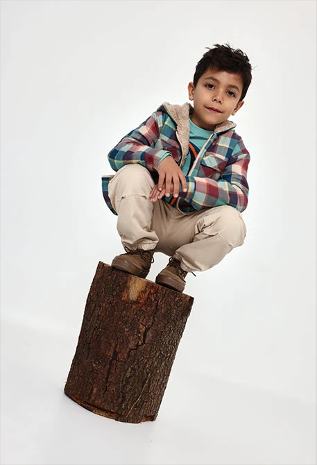 Sobrecamisa cuadros niño multicolor con capucha