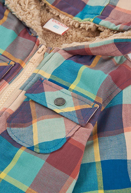 Sobrecamisa cuadros niño multicolor con capucha