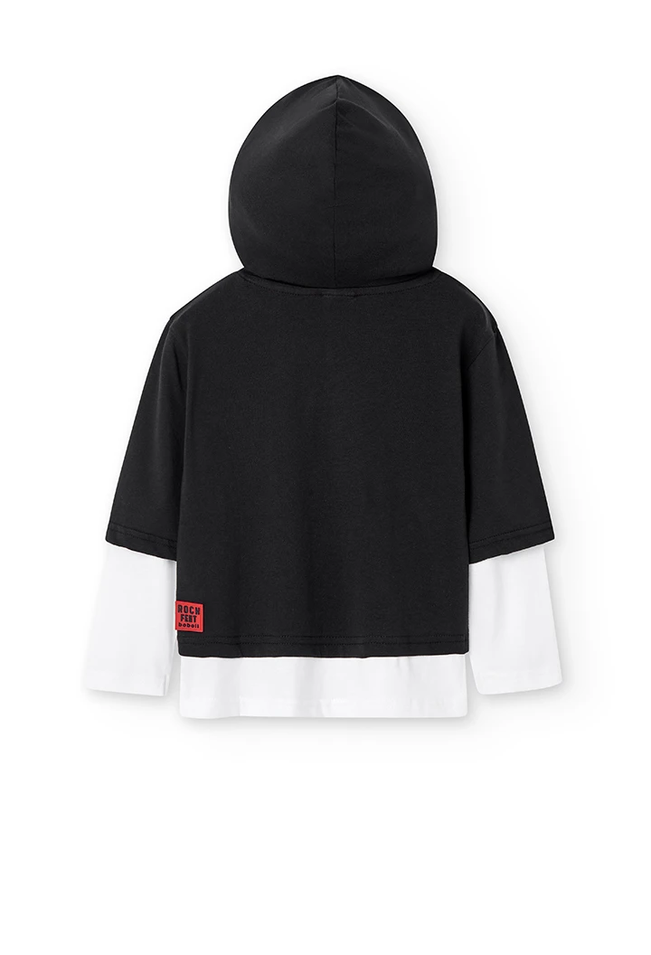 Knit hooded t-Shirt for boy