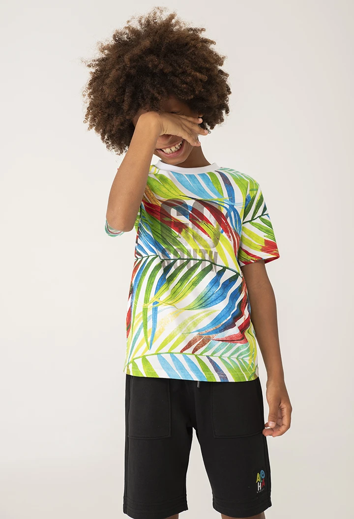 Knit t-Shirt "leaves" for boy