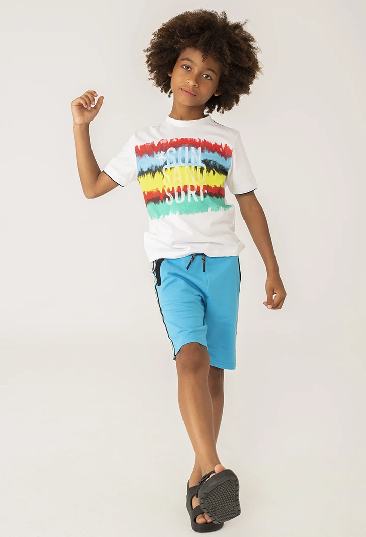 Camiseta malha manga curta para menino