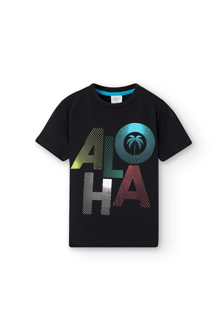 Camiseta punto manga corta "aloha" de niño