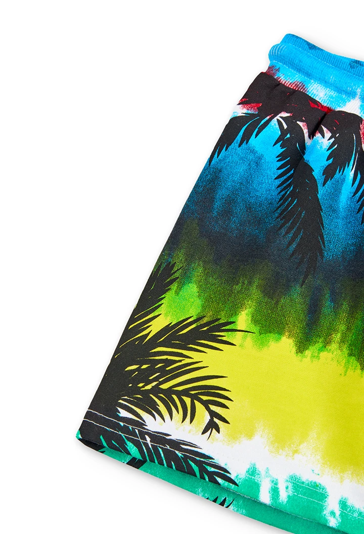 Bermuda felpa estampado para menino
