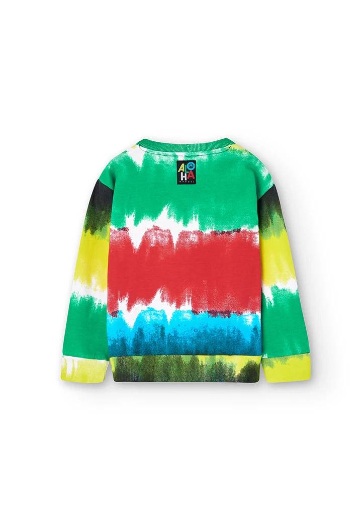 Sudadera felpa estampada "smile" de niño