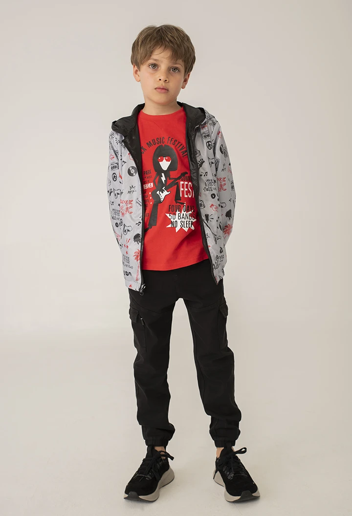 Parka reversibel technisches stoff für junge