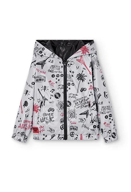 Parka réversible en toile technique pour garçon