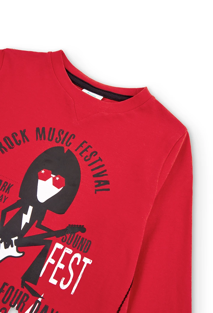 Camiseta malha manga comprida para menino