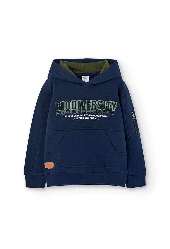 Sweatshirt felpa com capuz para menino