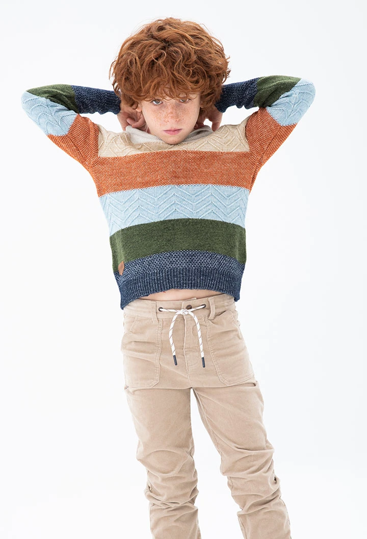 Knitwear pullover hooded for boy