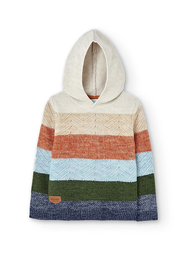 Knitwear pullover hooded for boy
