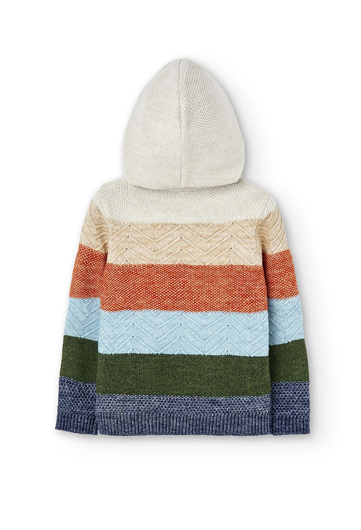 Pullover tricot com capuz para menino