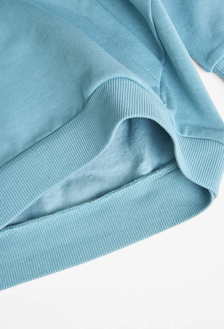 Sudadera felpa con capucha de niño azul claro
