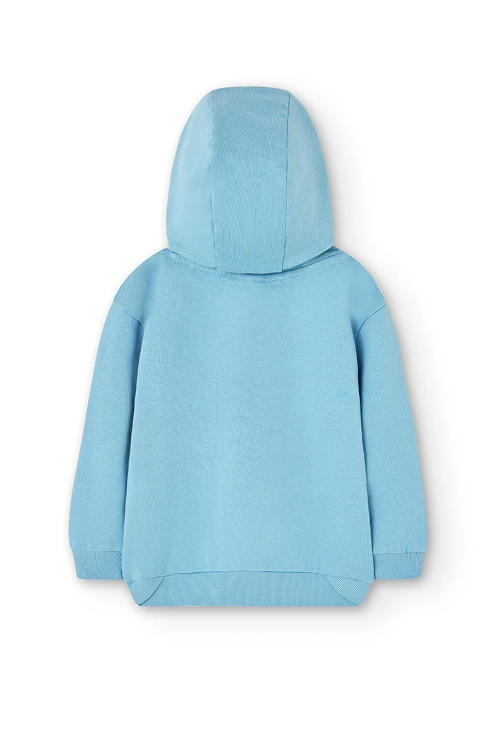 Fleece with hood sweatshirt for boy