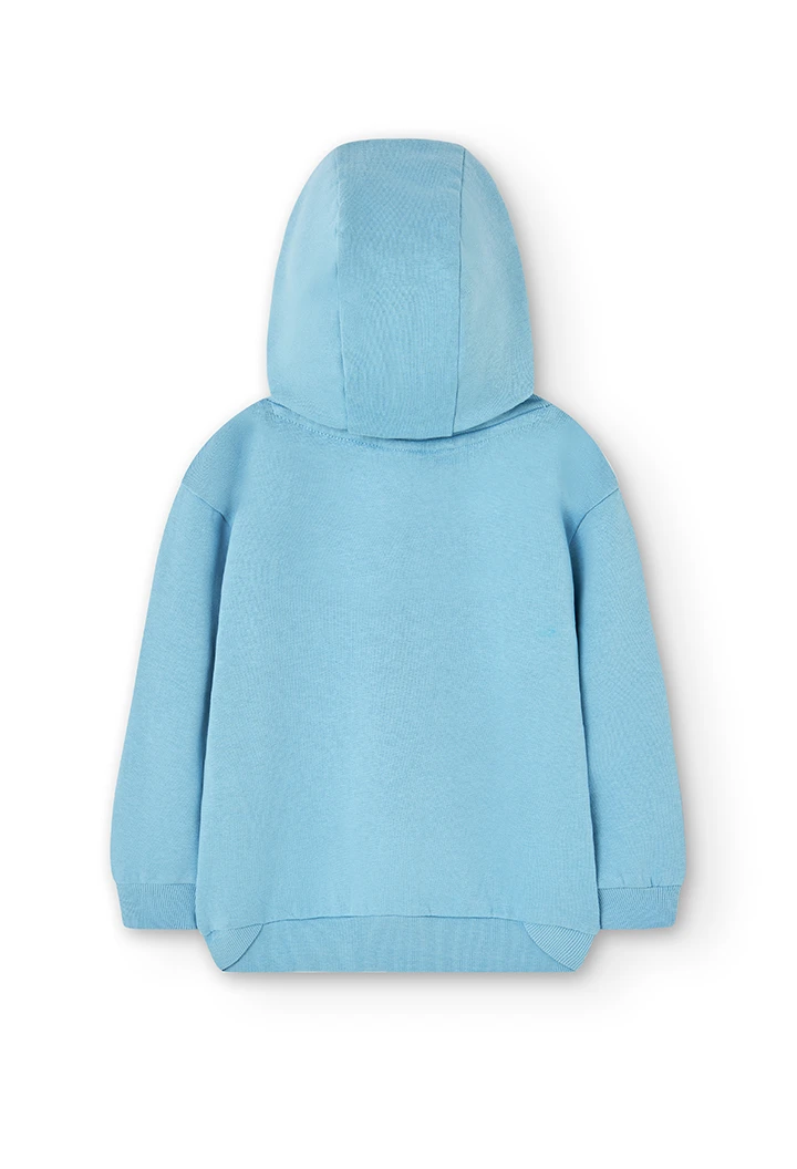 Sudadera felpa con capucha de niño azul claro